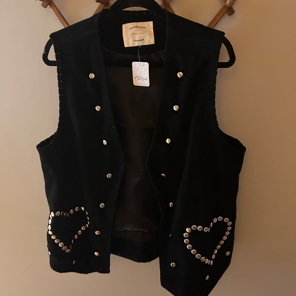 Understated Leather for Free people Black suede Vest XL